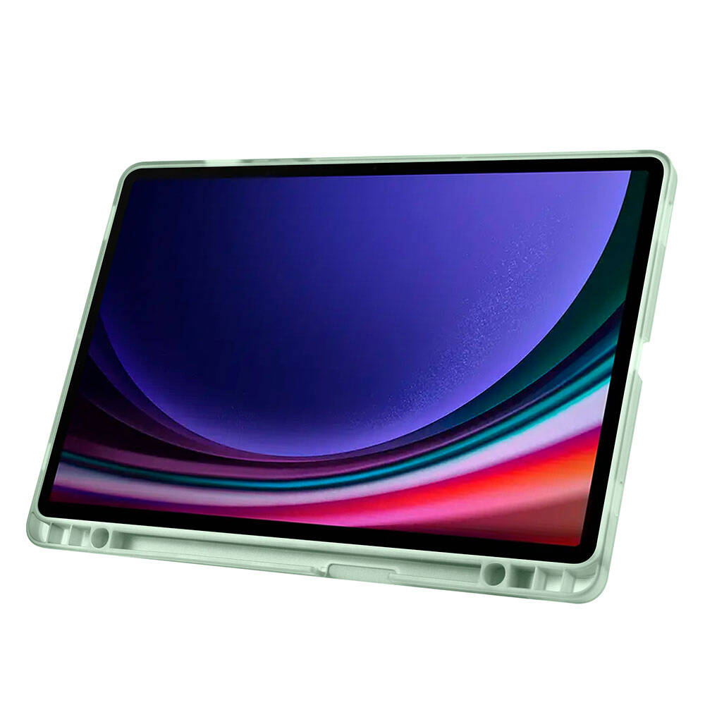 Galaxy Tab S10 FE Kılıf Zore Tri Folding Kalem Bölmeli Standlı Kılıf Lila
