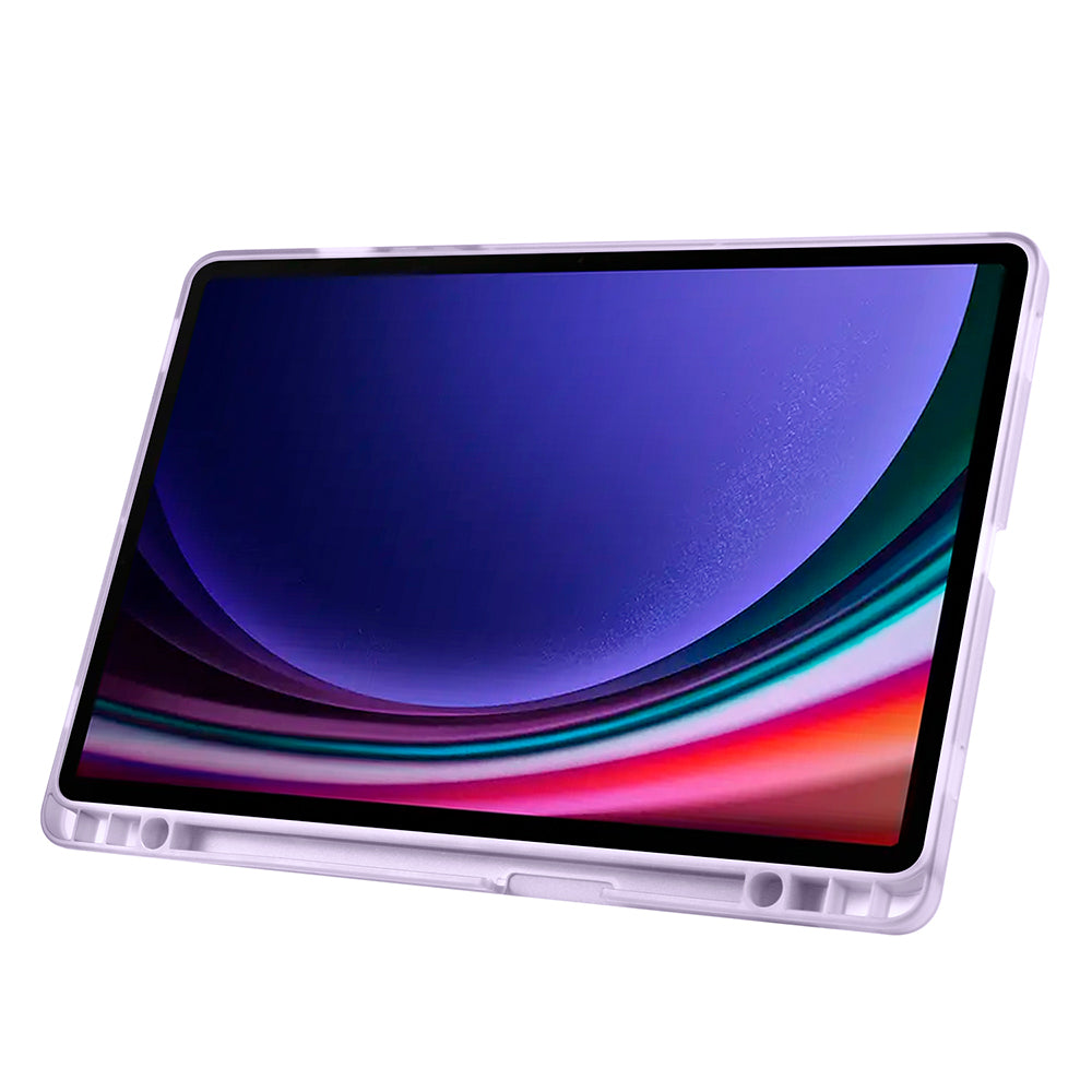 Galaxy Tab S10 FE Kılıf Zore Tri Folding Kalem Bölmeli Standlı Kılıf Lila