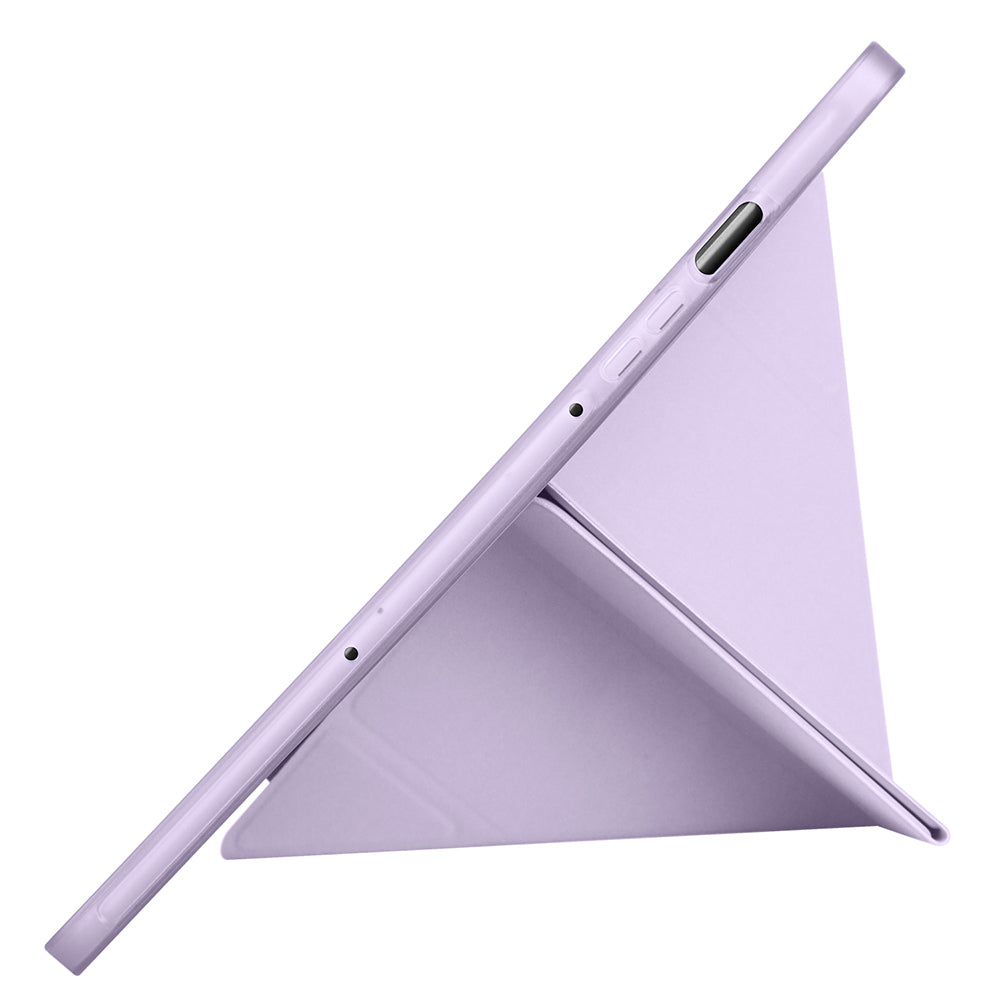 Galaxy Tab S10 FE Kılıf Zore Tri Folding Kalem Bölmeli Standlı Kılıf Lila