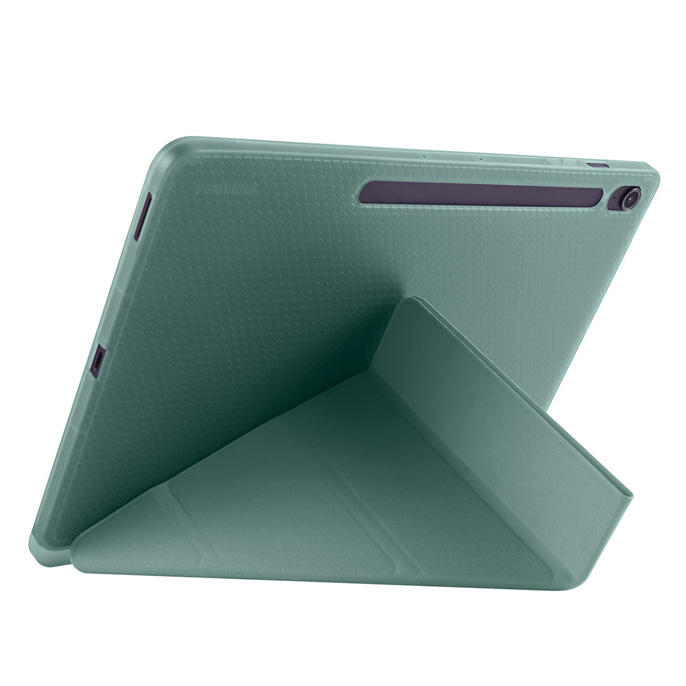 Galaxy Tab S10 FE Plus Kılıf Zore Tri Folding Kalem Bölmeli Standlı Kılıf Siyah
