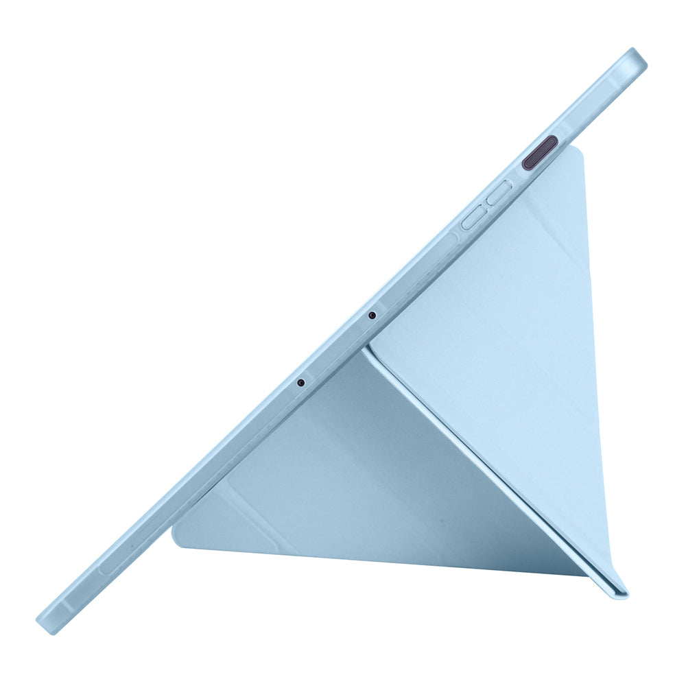 Galaxy Tab S10 FE Plus Kılıf Zore Tri Folding Kalem Bölmeli Standlı Kılıf Mavi