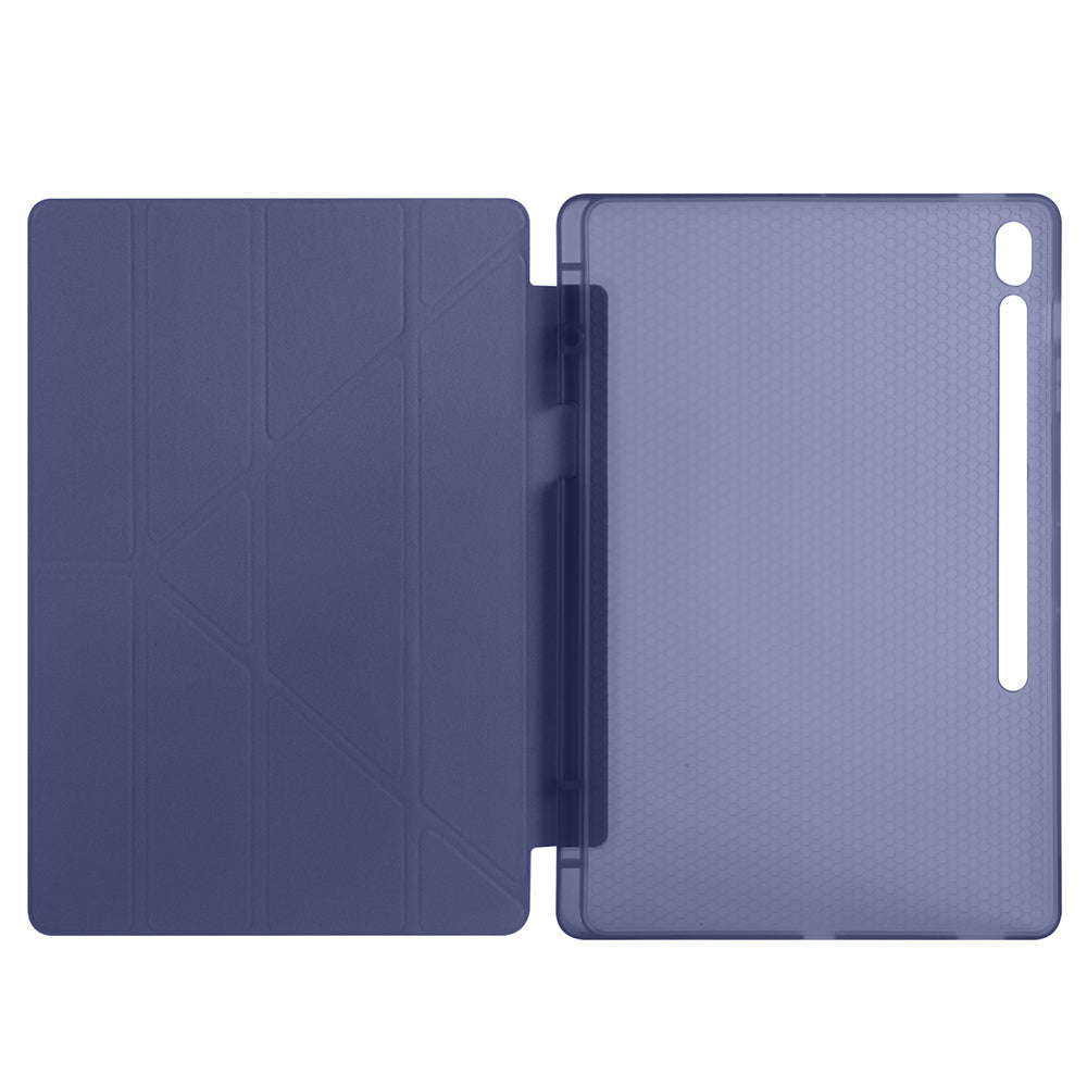 Galaxy Tab S10 FE Plus Kılıf Zore Tri Folding Kalem Bölmeli Standlı Kılıf Lila
