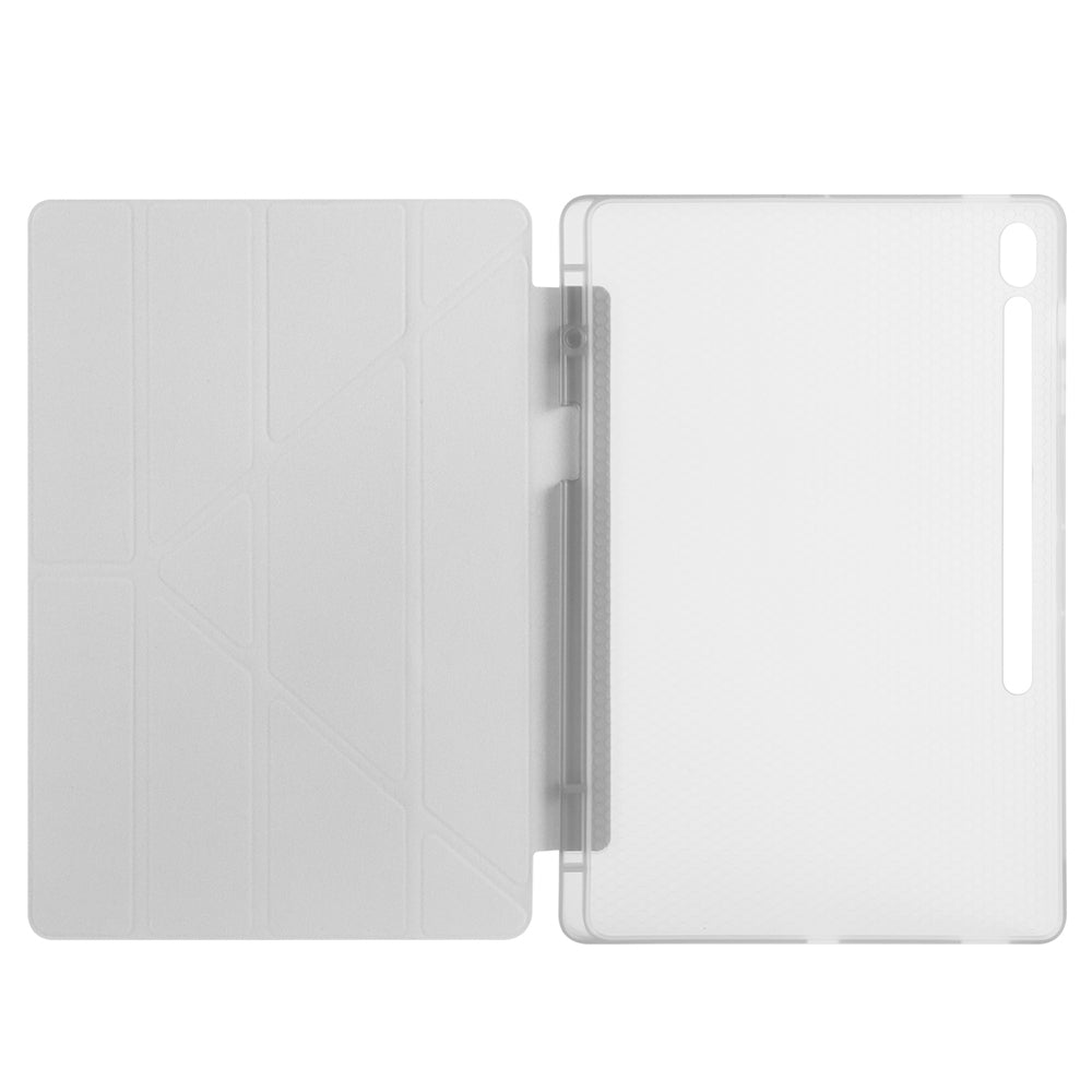Galaxy Tab S10 FE Plus Kılıf Zore Tri Folding Kalem Bölmeli Standlı Kılıf Rose Gold