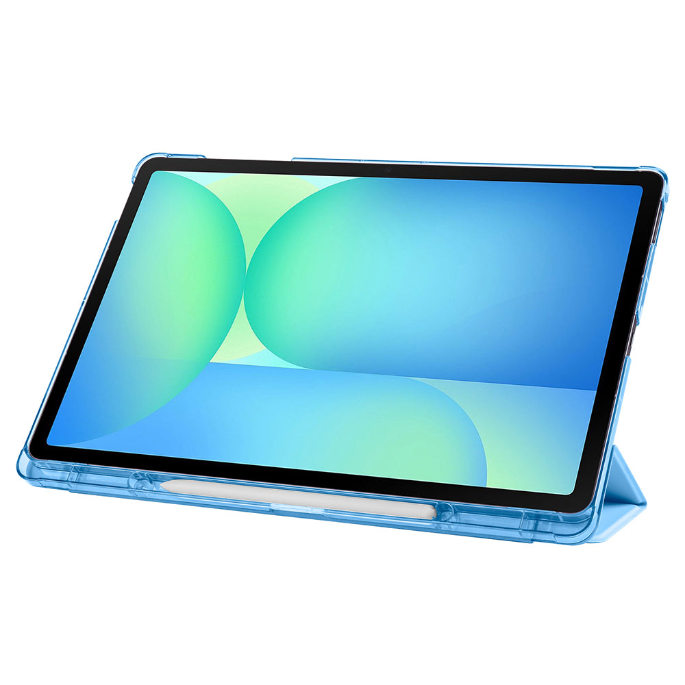 Galaxy Tab S10 FE Plus Zore Smart Cover Kalem Bölmeli Standlı 1-1 Kılıf Siyah