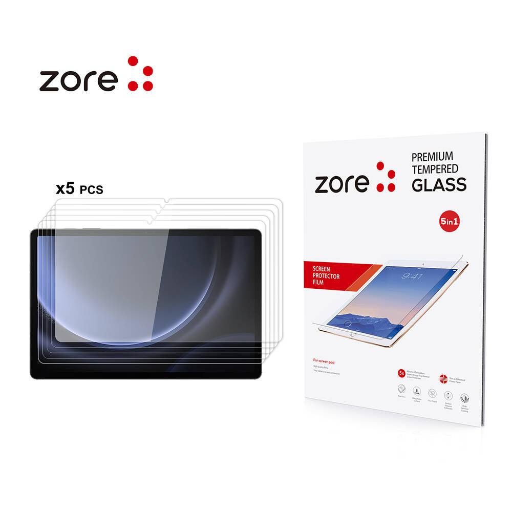 Galaxy Tab S10 FE Zore 5in1 Tablet Temperli Cam Ekran Koruyucu Renksiz