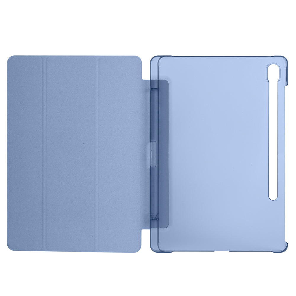 Galaxy Tab S10 FE Zore Smart Cover Kalem Bölmeli Standlı 1-1 Kılıf Petrol Mavi