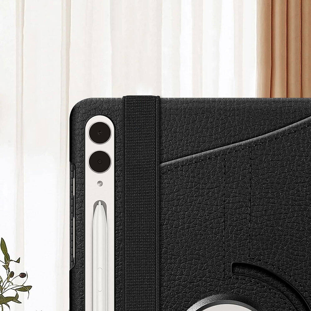 Galaxy Tab S10 Plus Zore Dönebilen Standlı Kılıf Siyah