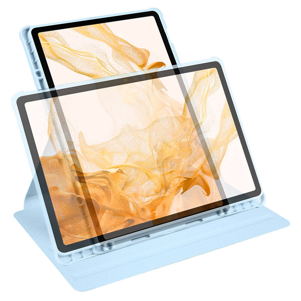 Galaxy Tab S9 Plus Kılıf Zore Termik Kalem Bölmeli Dönebilen Standlı Kılıf Pembe