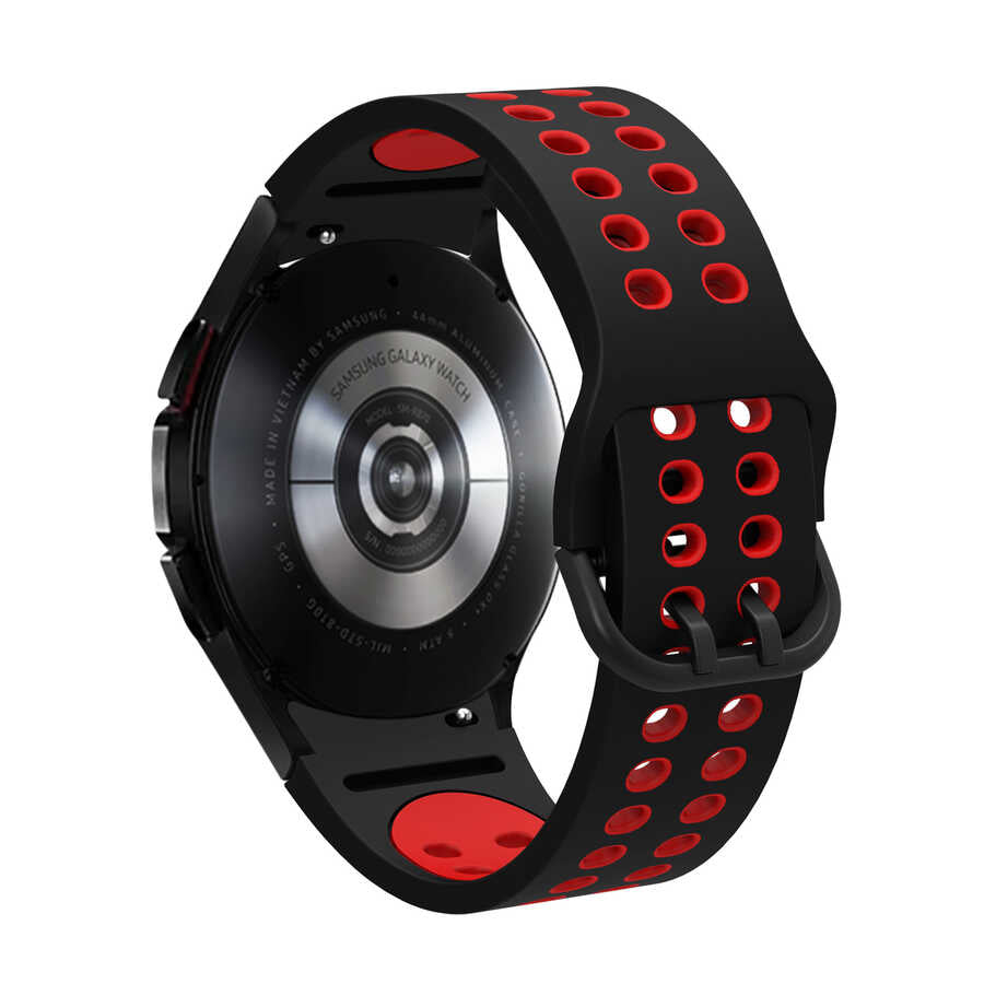 Galaxy Watch 4 Classic 46mm KRD-02 Silikon Kordon Yeşil-Beyaz