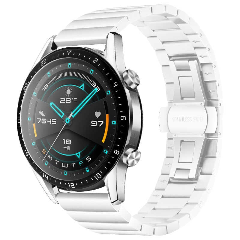 Galaxy Watch 42mm (20mm) KRD-16 Metal Kordon Beyaz