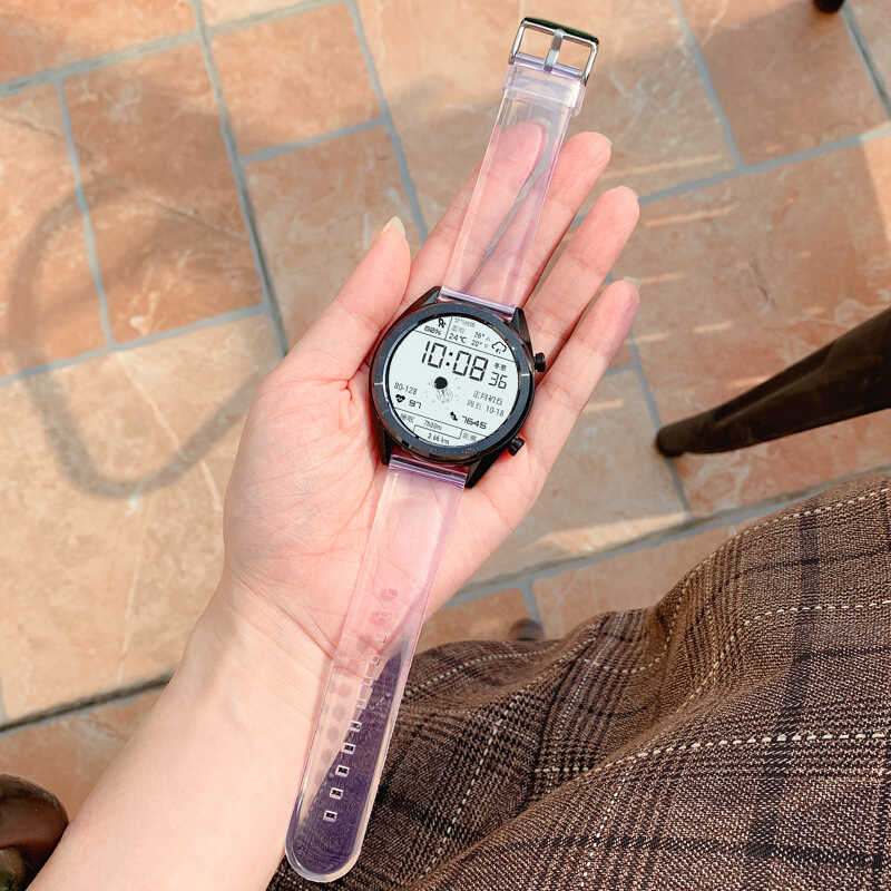 Galaxy Watch 42mm KRD-13 Şeffaf Silikon Kordon Renksiz