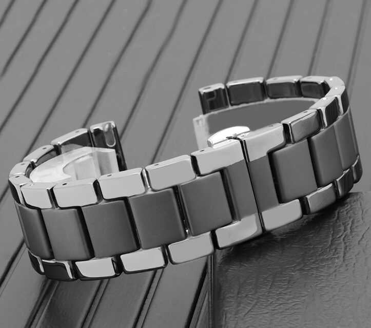Galaxy Watch 46mm (22mm) Mat Seramik Metal Kordon Siyah
