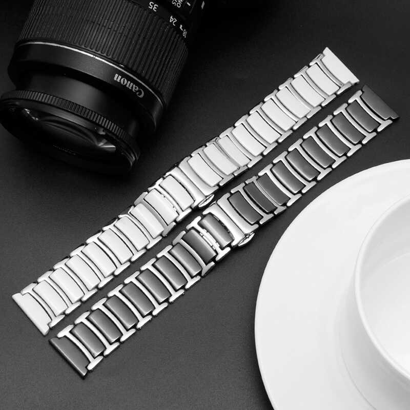 Galaxy Watch 46mm (22mm) Seramik Metal Kordon Siyah-Gümüş