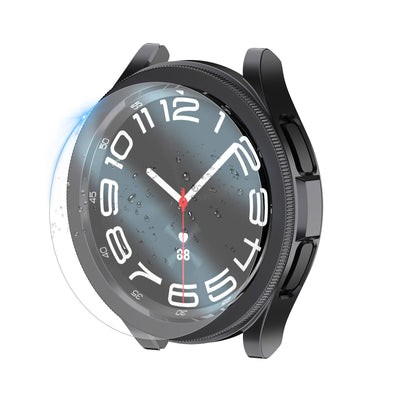 Galaxy Watch 6 Classic 43mm Sert PC Kasa ve Ekran Koruyucu Zore Watch Gard 29 Beyaz