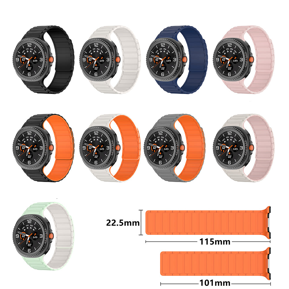 Galaxy Watch 8 Zore KRD-146 Silikon Kordon Strap Kayış Siyah-Turuncu