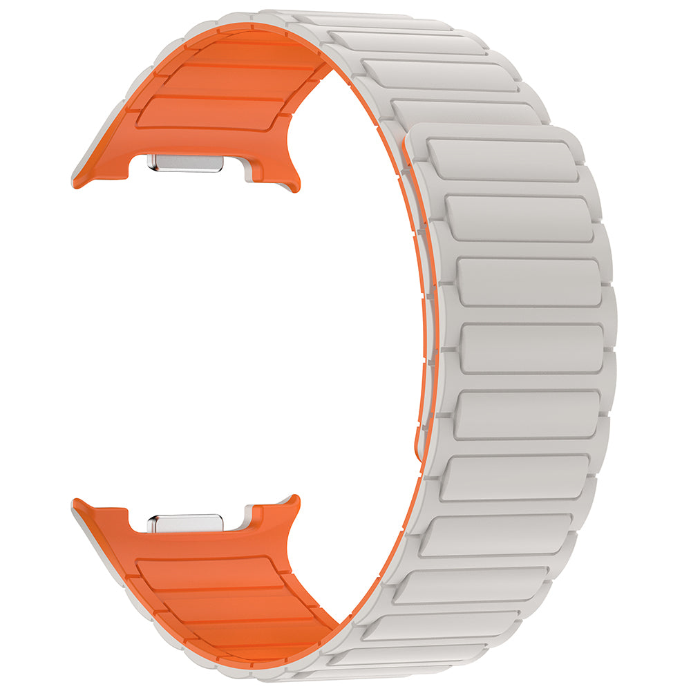 Galaxy Watch 8 Zore KRD-146 Silikon Kordon Strap Kayış Starlight-Turuncu