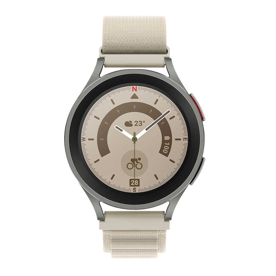 Galaxy Watch Active 2 44mm Zore KRD-74 20mm Hasır Kordon Beyaz