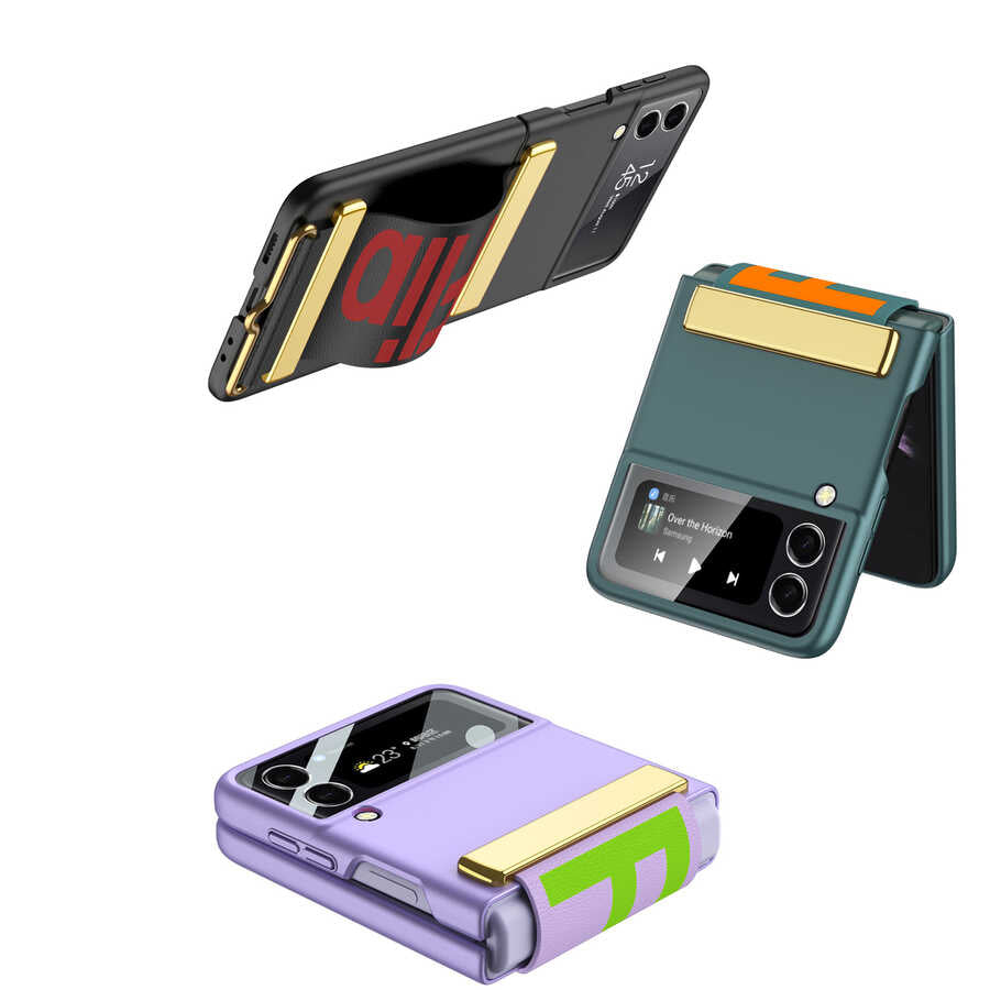 Galaxy Z Flip 3 Kılıf Zore Flio Kıpta Kapak Siyah