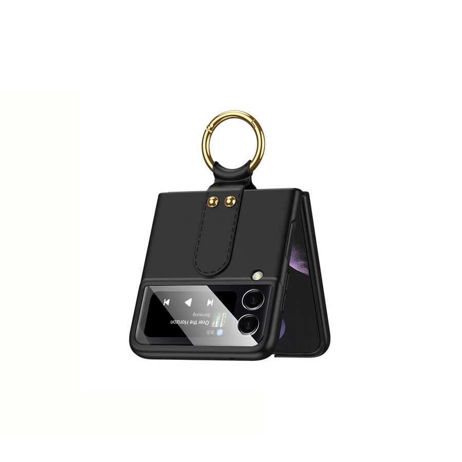 Galaxy Z Flip 3 Kılıf Zore Flip Ring Kıpta Kapak Gümüş