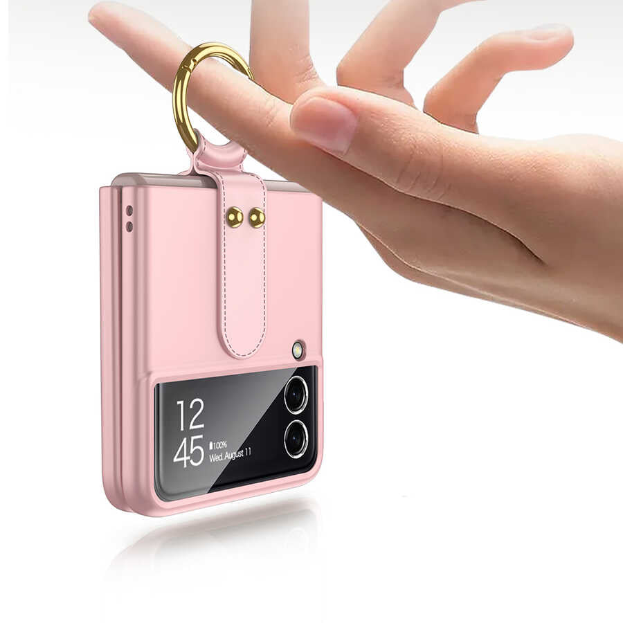 Galaxy Z Flip 3 Kılıf Zore Flip Ring Kıpta Kapak Koyu Yeşil
