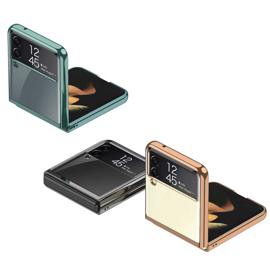 Galaxy Z Flip 3 Kılıf Zore Kıpta Kapak Renksiz