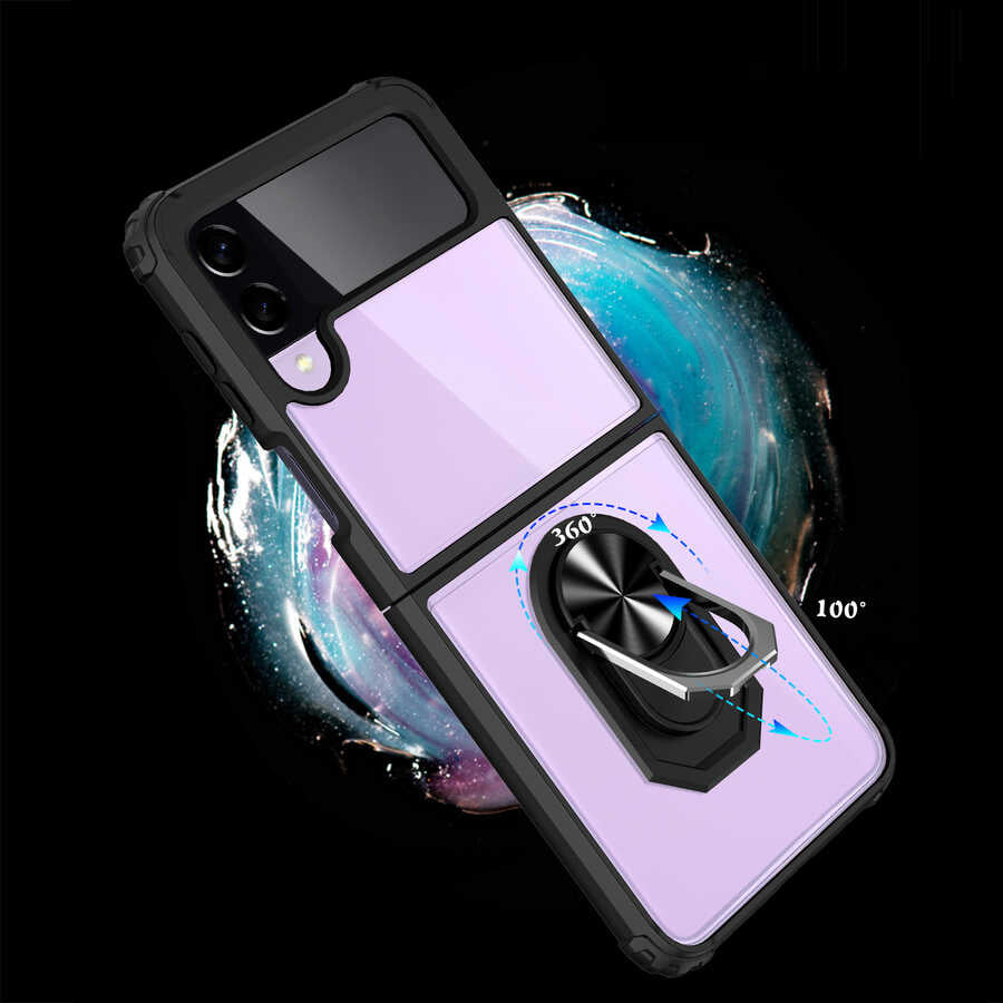 Galaxy Z Flip 3 Kılıf Zore Mola Kapak Siyah