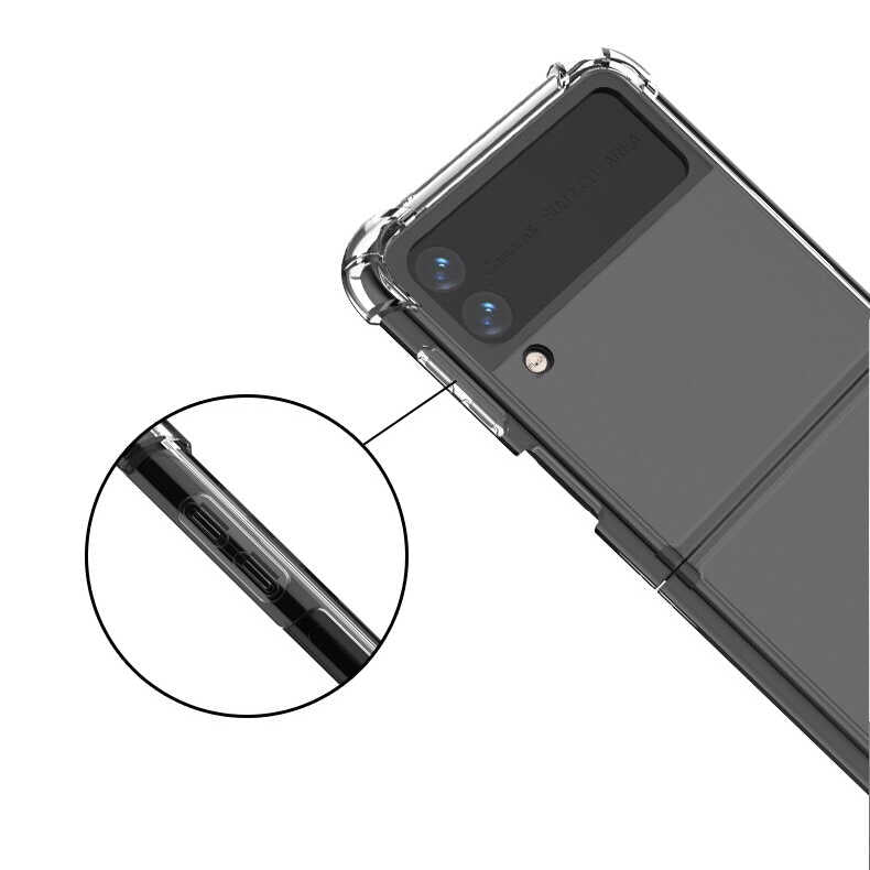 Galaxy Z Flip 3 Kılıf Zore Nitro Anti Shock Silikon Renksiz