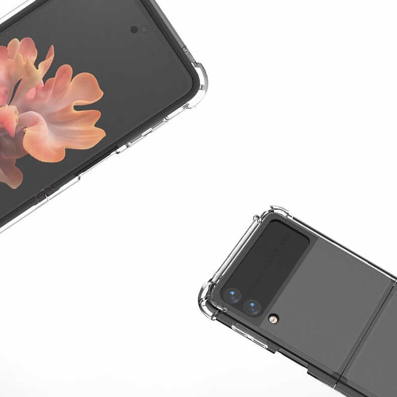 Galaxy Z Flip 3 Kılıf Zore Nitro Anti Shock Silikon Renksiz