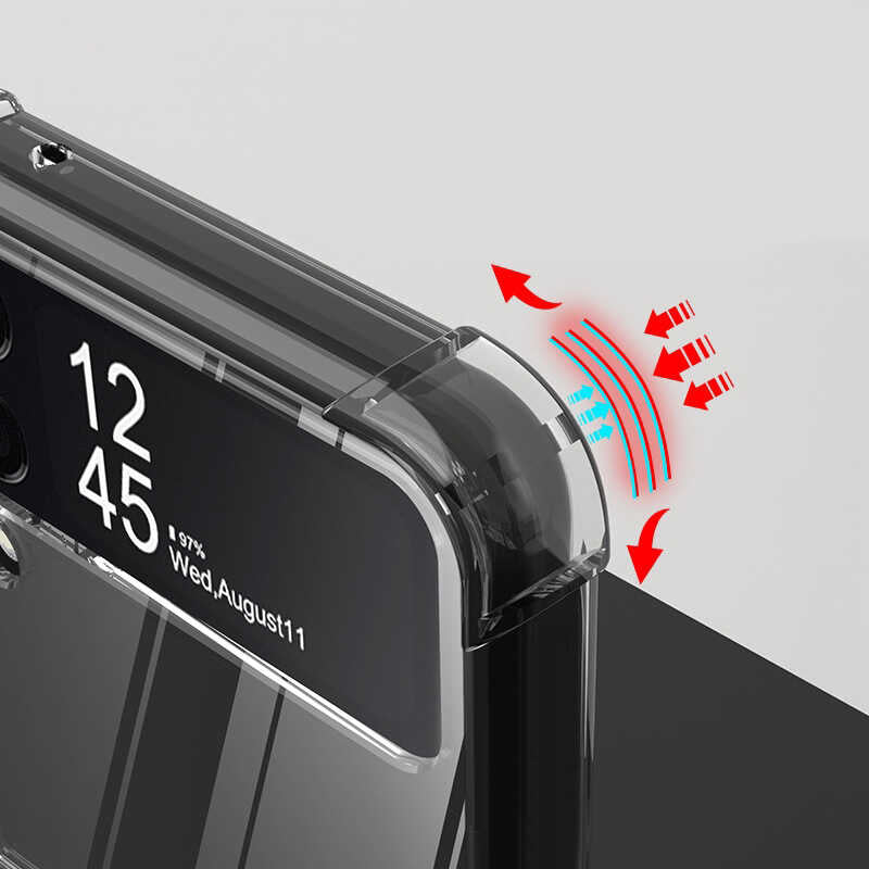 Galaxy Z Flip 3 Kılıf Zore Nitro Anti Shock Silikon Renksiz