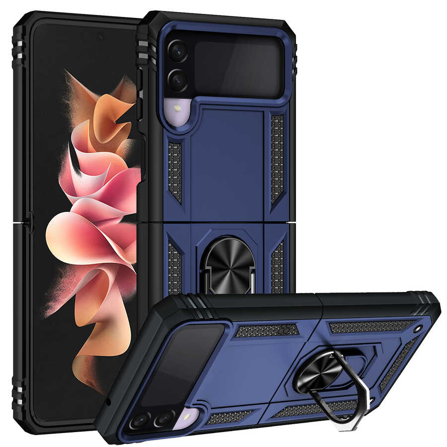 Galaxy Z Flip 3 Kılıf Zore Vega Kapak Gri