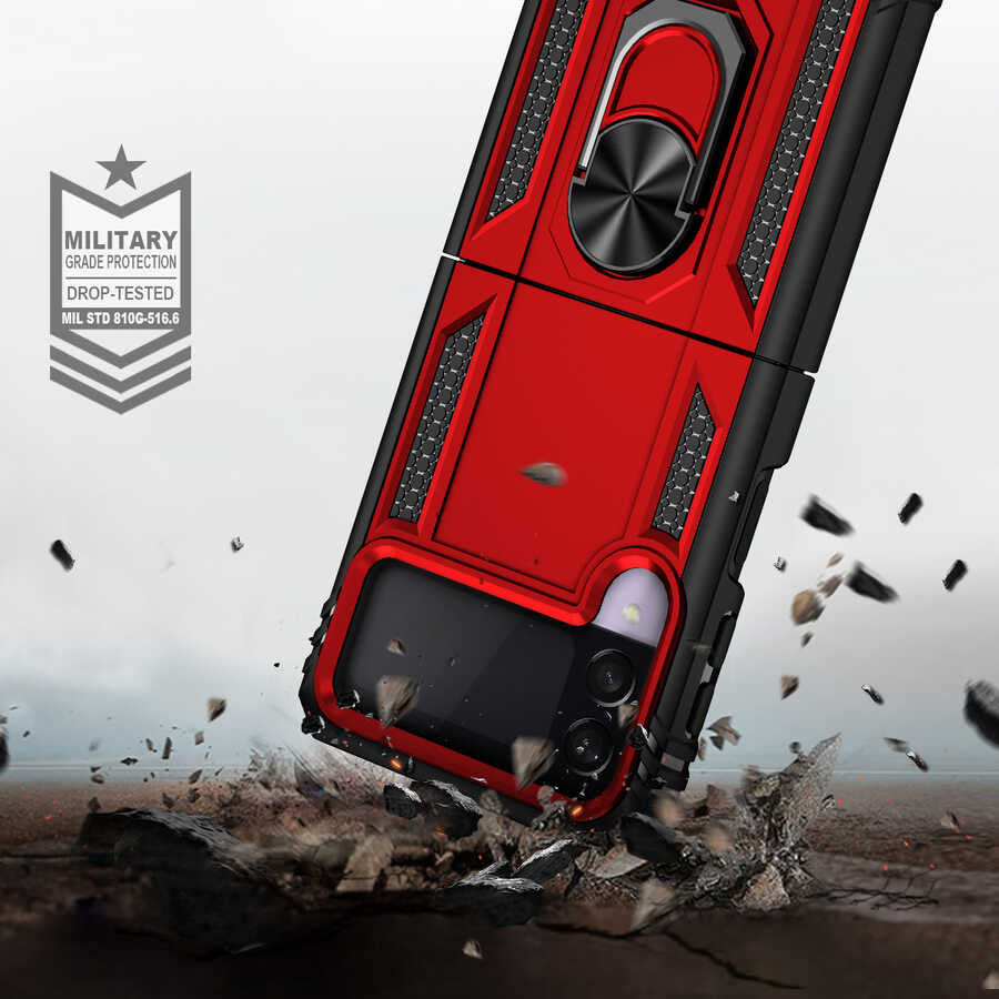 Galaxy Z Flip 3 Kılıf Zore Vega Kapak Gri