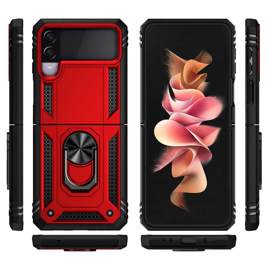 Galaxy Z Flip 3 Kılıf Zore Vega Kapak Gri