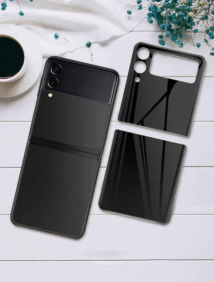 Galaxy Z Flip 3 Zore 3D Standart 2 in 1 Arka Koruyucu Yeşil