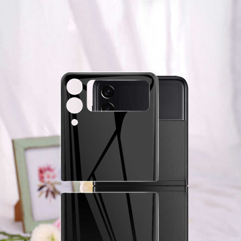Galaxy Z Flip 3 Zore 3D Standart 2 in 1 Arka Koruyucu Lila