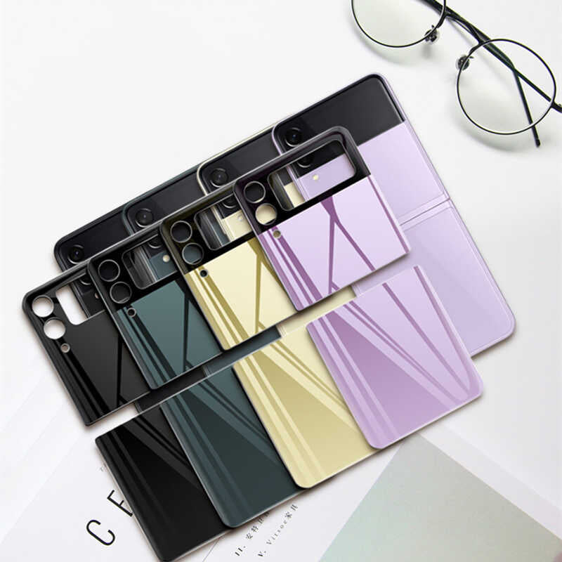 Galaxy Z Flip 3 Zore 3D Standart 2 in 1 Arka Koruyucu Lila