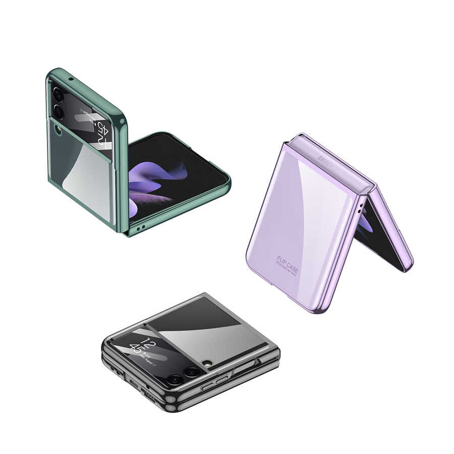 Galaxy Z Flip 4 Kılıf Zore Kıpta Lensli Kapak Siyah