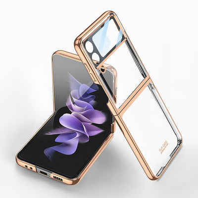 Galaxy Z Flip 4 Kılıf Zore Kıpta Lensli Kapak Gold