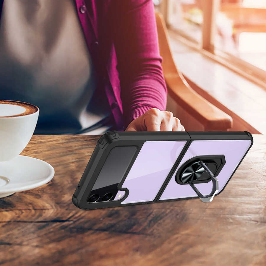 Galaxy Z Flip 4 Kılıf Zore Mola Kapak Siyah