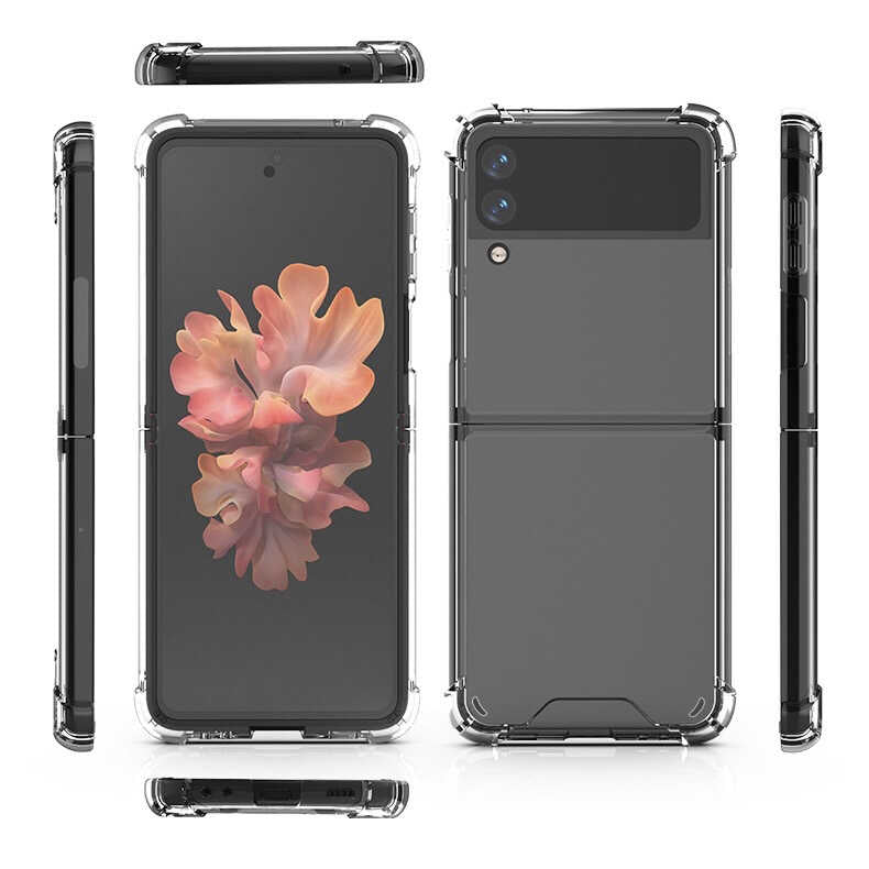Galaxy Z Flip 4 Kılıf Zore Nitro Anti Shock Silikon Renksiz