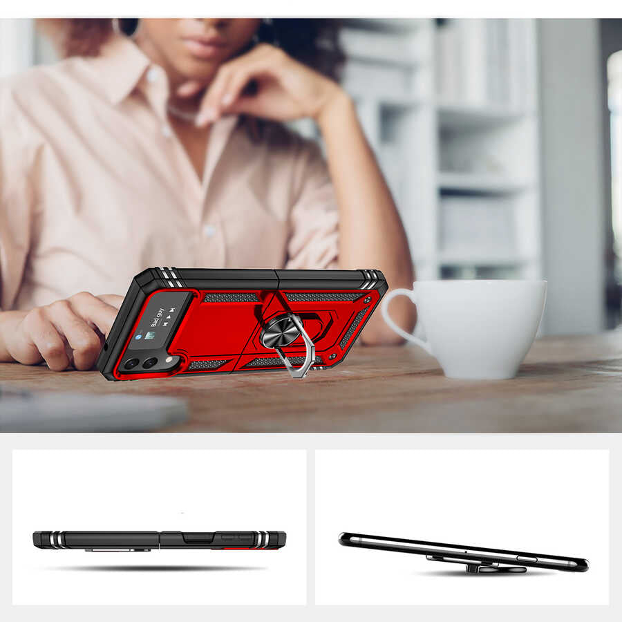 Galaxy Z Flip 4 Kılıf Zore Vega Kapak Siyah