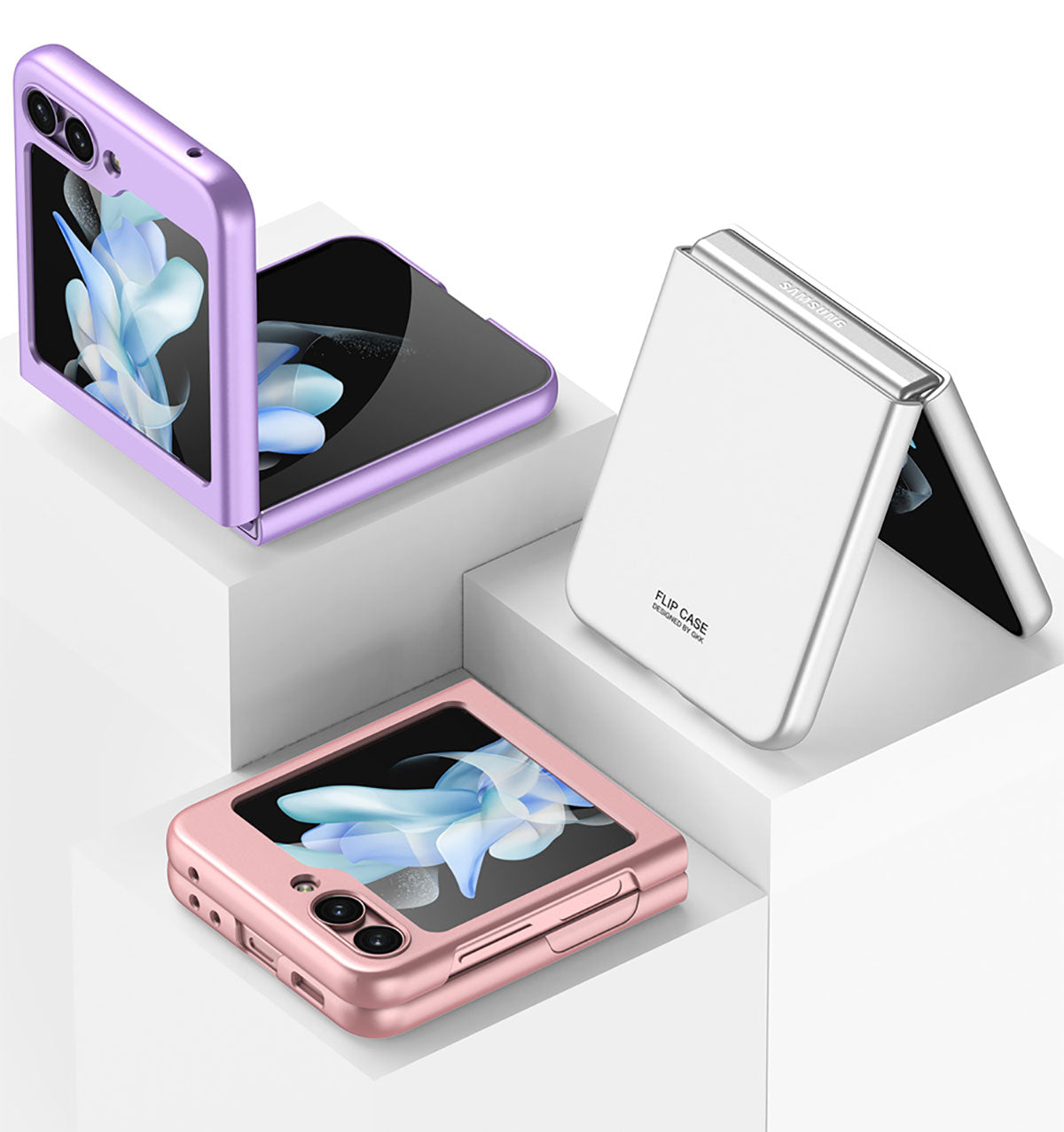 Galaxy Z Flip 5 Kılıf Zore Sert Kıpta Kapak Mor