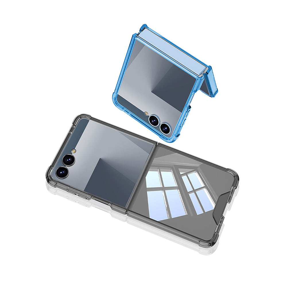 Galaxy Z Flip 7 Kılıf Zore Full Camlı Kıpta Kapak Şeffaf