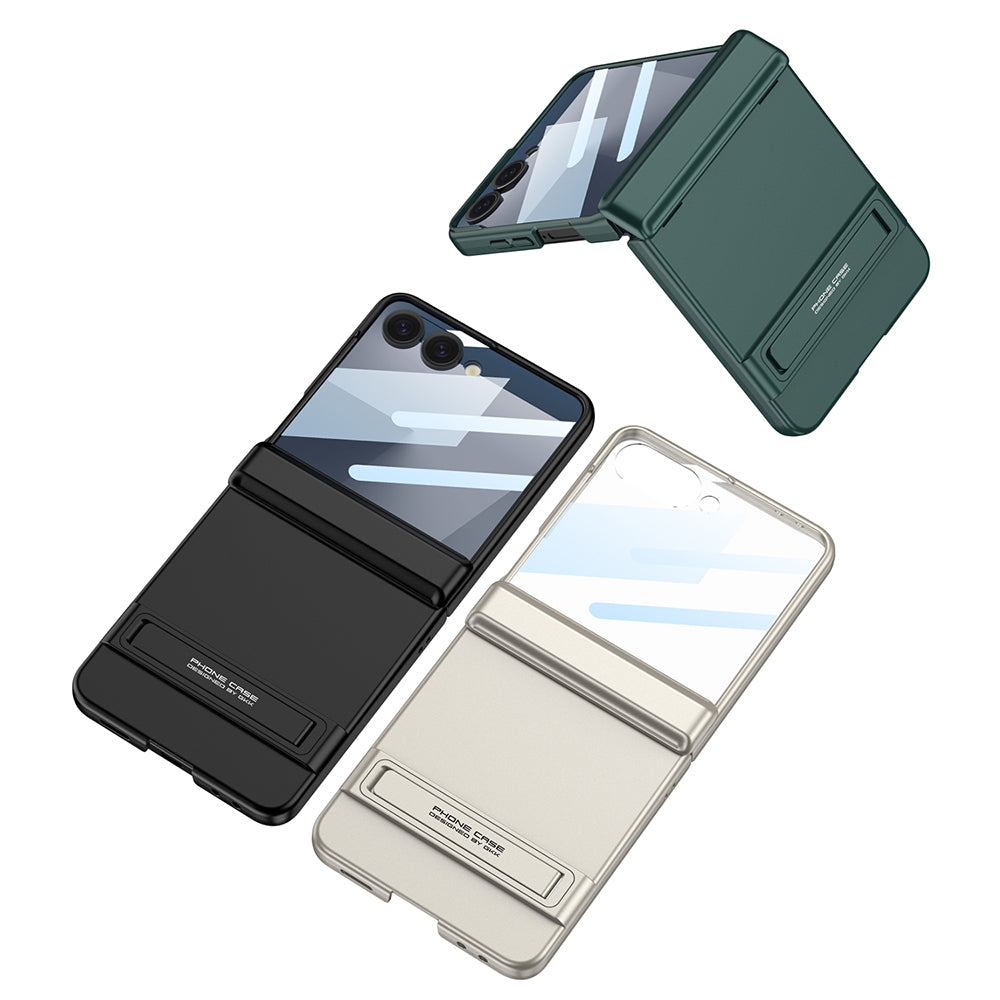 Galaxy Z Flip 7 Kılıf Zore Kıpta Standlı Kapak Gümüş