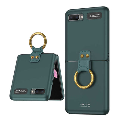 Galaxy Z Flip Kılıf Zore Flip Ring Kıpta Kapak Koyu Yeşil