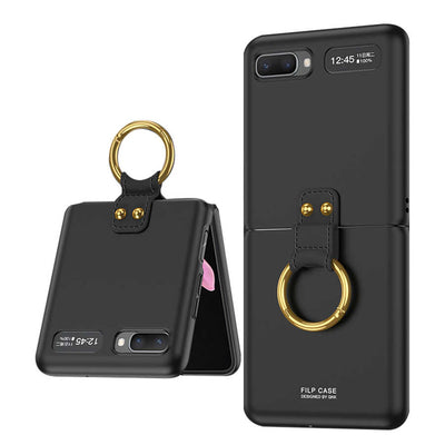 Galaxy Z Flip Kılıf Zore Flip Ring Kıpta Kapak Siyah
