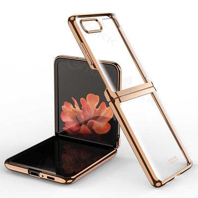 Galaxy Z Flip Kılıf Zore Kıpta Kapak Gold