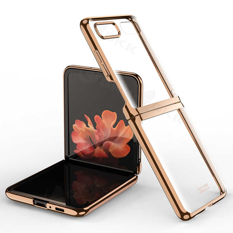 Galaxy Z Flip Kılıf Zore Kıpta Kapak Gold