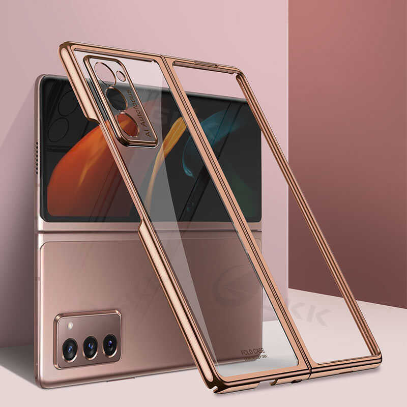 Galaxy Z Fold 2 Kılıf Zore Kıpta Kapak Rose Gold