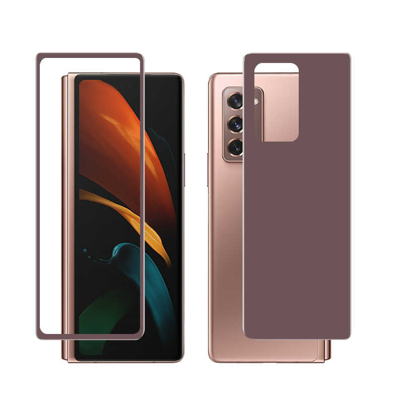 Galaxy Z Fold 2 Zore Ön Arka 5D Full Yapışkanlı Temperli Ekran Koruyucu Siyah