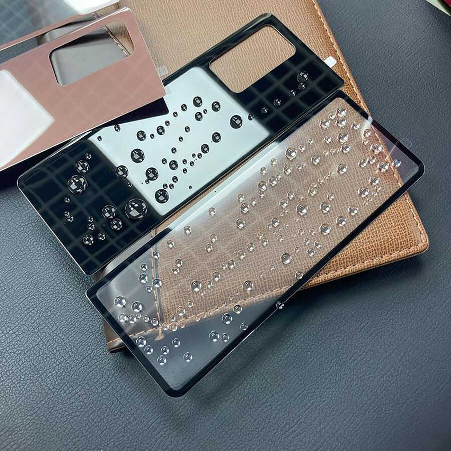 Galaxy Z Fold 2 Zore Ön Arka 5D Full Yapışkanlı Temperli Ekran Koruyucu Siyah